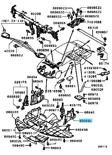 MITSUBISHI LANCER EVO 8 9 CT9A 03-06 Genuine Eng Room Side Cover LH MR584849 OEM