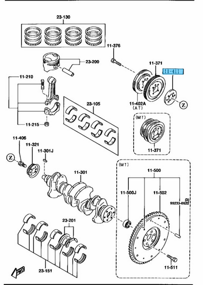 MAZDA MX-5 MIATA NA8C 1991-1995 Genuine Crank shaft Pulley Boss B3C7-11-400 OEM