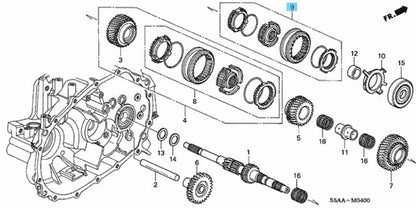 HONDA CIVIC ES1 ES5 01-05 Genuine Synchronizer Sleeve Set (5) 23626-PLW-305 OEM