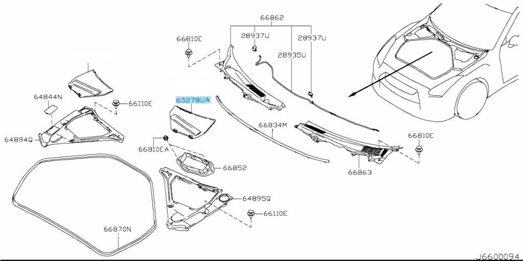 NISSAN GT-R R35 Genuine Battery Connector Cover 65278-JF00A Right Hand Drive OEM