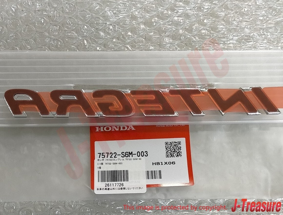 HONDA INTEGRA TYPE-R DC5 Genuine Rear "INTEGRA" Emblem Badge 75722-S6M-003 OEM