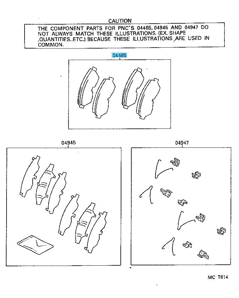 TOYOTA LEVIN TRUENO AE86 Genuine Front Disc Brake Pad Kit & Cylinder Kit Set OEM