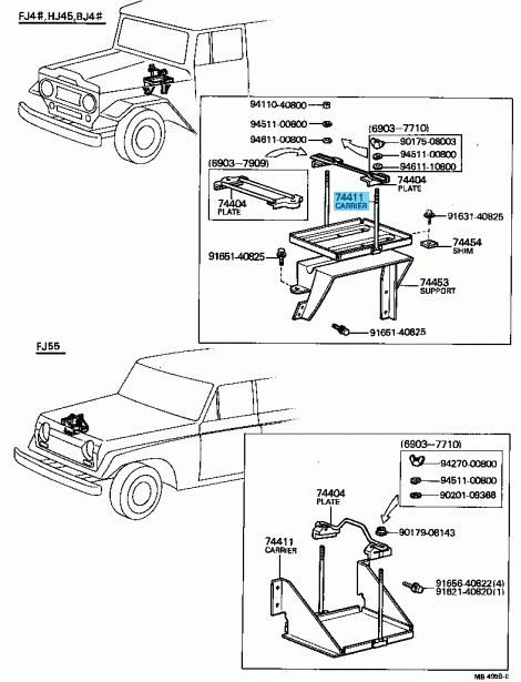 TOYOTA LAND CRUISER BJ40 FJ40 FJ45 Genuine Battery Carrier Tray 74403-60011 OEM