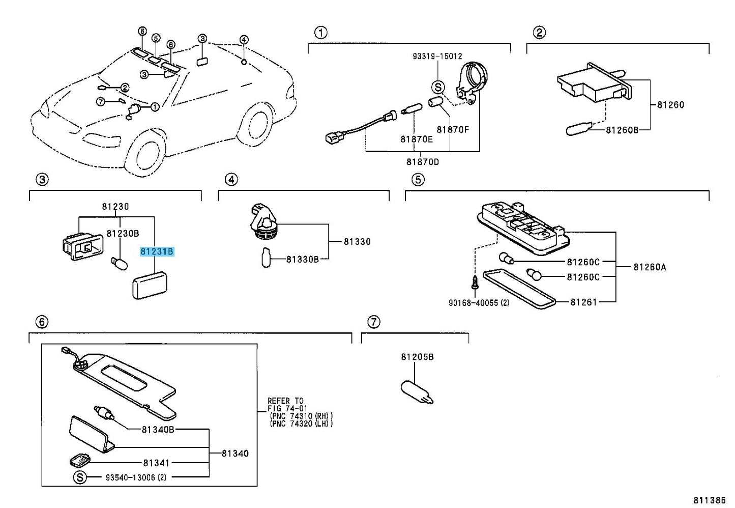 TOYOTA SOLARA ACV20 MCV20 00-08 Genuine Courtesy Lamp Lens OEM For Convertible