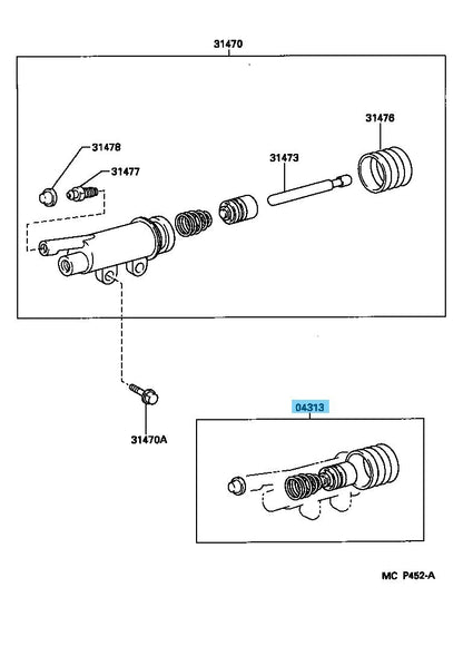 TOYOTA SUPRA JZA80 '93-98 Genuine Clutch Release Cylinder Kit 04313-14020 OEM
