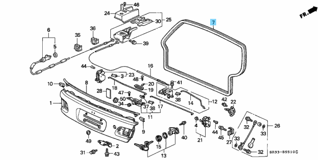 HONDA CIVIC EG 3Door 92-95 Genuine Tail Gate Weatherstrip Seal 74440-SR3-003 OEM
