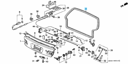 HONDA CIVIC EG 3Door 92-95 Genuine Tail Gate Weatherstrip Seal 74440-SR3-003 OEM