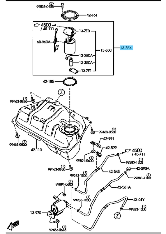 MAZDA MX-5 MIATA NC 2006-2015 Genuine Fuel Pump & Gage LFG7-13-35XA OEM