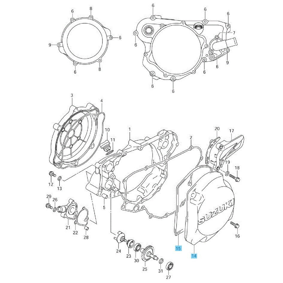 SUZUKI RM125 1998-2008 Genuine Magneto Cover & Gasket Set OEM For Crankcase LH