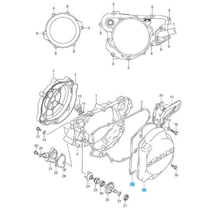 SUZUKI RM125 1998-2008 Genuine Magneto Cover & Gasket Set OEM For Crankcase LH