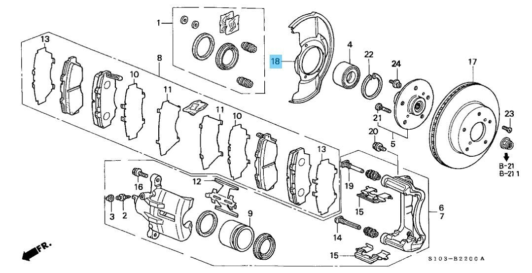 HONDA CR-V RD1 RD2 1997-2001 Genuine Front Splash Guard 45255-S47-010 x2 Set OEM
