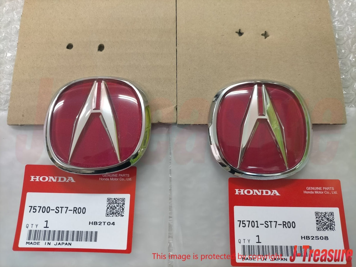 HONDA ACURA INTEGRA TYPE-R DC2 97-01 Genuine "A" Emblem Red Front & Rear Set OEM