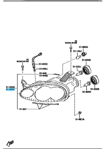 MAZDA ROADSTER MX-5 NB8C 00- Genuine Headlamp Lamp Unit LH N066-51-0L0D OEM RHD