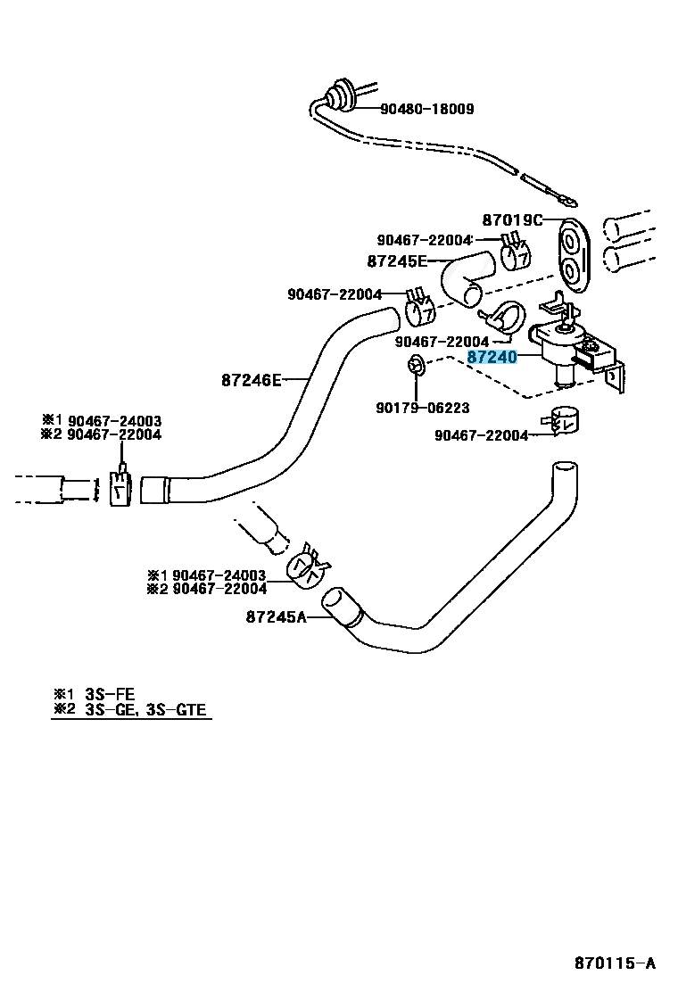 TOYOTA CELICA AT200 ST20# 93-99 Genuine Heater Water Valve Assy 87240-20410 OEM