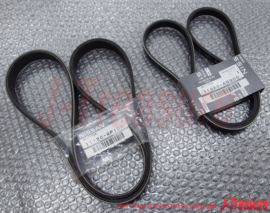 NISSAN 350Z Z33 2003-2007 Genuine Fan Alternator Belt & Compressor Belt Set OEM