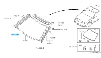 NISSAN 300ZX Z32 '90-96 Genuine F/Windshield Moulding Fastener RH 72728-30P00