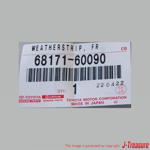 TOYOTA 4RUNNER 10-22 Genuine Front Door Glass Inner Weatherstrip RH 68171-60090