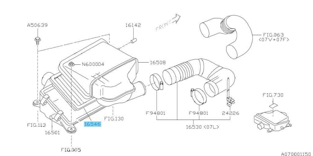 SUBARU SAMBAR VAN & TRUCK TT1 TT2 Genuine Air Cleaner Element 16546KA164 OEM