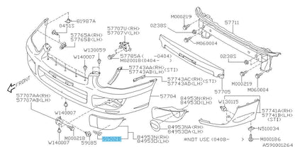 SUBARU IMPREZA WRX STI GDB 2004 Genuine Fog Light Cover Label 91502FE040 x2 Set