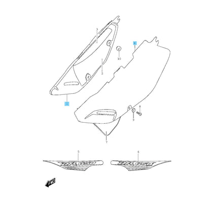 SUZUKI DR650SE '96-09 2011 '13-15 Genuine Frame Cover RH & LH Set OEM