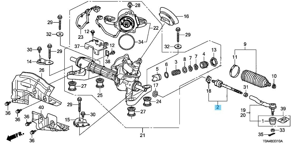 HONDA CR-V RM1 RM4 2012-2016 Genuine Rack End Comp Set 53010-T0A-A01 OEM