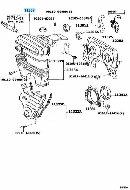 TOYOTA SUPRA SOARER ARISTO CROWN 2JZ-GE Genuine Timing Belt Rocker Top Cover OEM