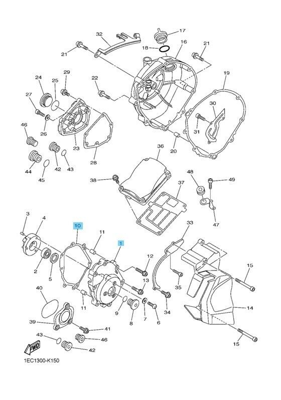 YAMAHA FZ1 2006-2014 Genuine Crankcase Cover & Gasket Set OEM