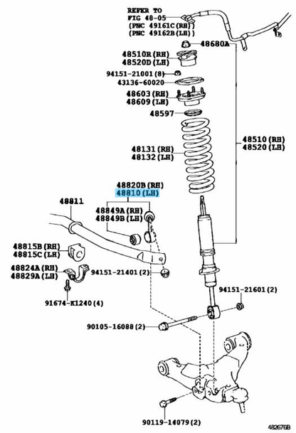 TOYOTA LAND CRUISER UZJ200 LEXUS LX570 Genuine Front Stabilizer Link Left OEM