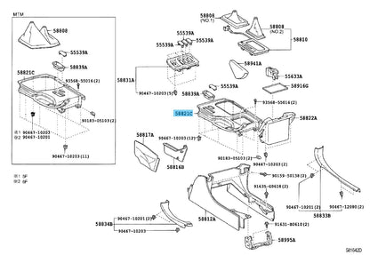TOYOTA LAND CRUISER 120 GRJ120 03-09 Genuine Upper Console Panel 58821-60040 LHD