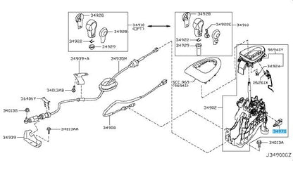 NISSAN X-TRAIL T31 Genuine Shift Select Lock Solenoid Assy 34970-JD90A OEM