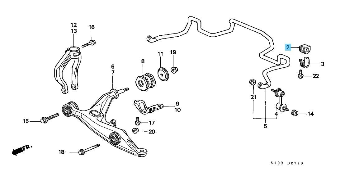HONDA CR-V RD1 RD2 97-01 Genuine Front Stabilizer Holder Bush 51306-S04-N01 OEM