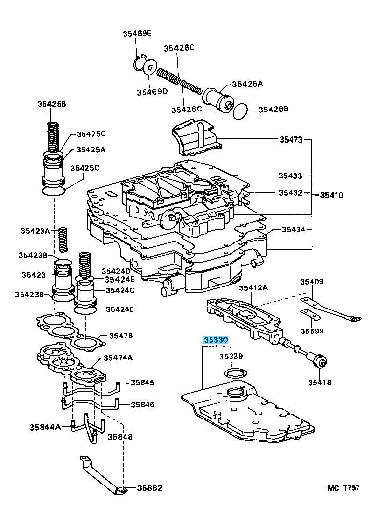 TOYOTA CAMRY SXV10 86-01 Genuine A/T Transmission Valve Body Oil Strainer OEM