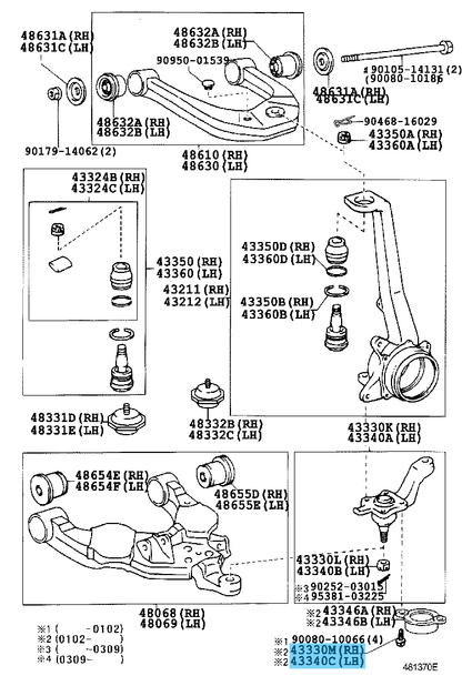 TOYOTA TUNDRA 2006 Genuine Front Lower Ball Joint Bolt 90105-12316 x8 Set OEM