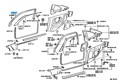 TOYOTA SUPRA JZA80 93-98 Genuine Roof Side Rail Weatherstrip Left Right Set OEM