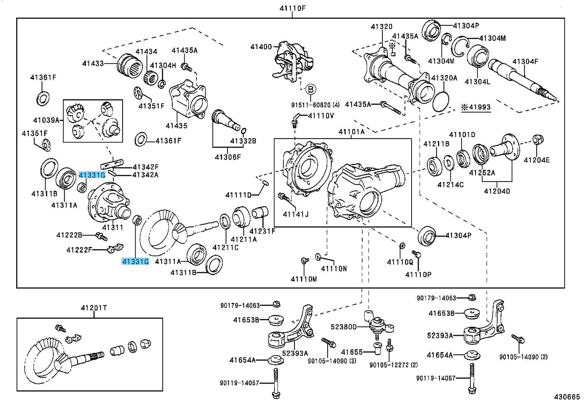 TOYOTA 4RUNNER VZN185 89-02 Genuine F/Diff Side Gear Needle Bearing 90364-33009