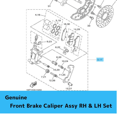 YAMAHA YFZ450R 2009-2025 Genuine Front Brake Caliper Assy RH & LH Set OEM