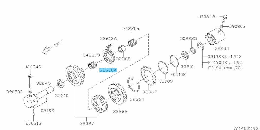 SUBARU IMPREZA WRX GD# 2006-2011 Genuine Synchronizer Set 32650AA170 OEM