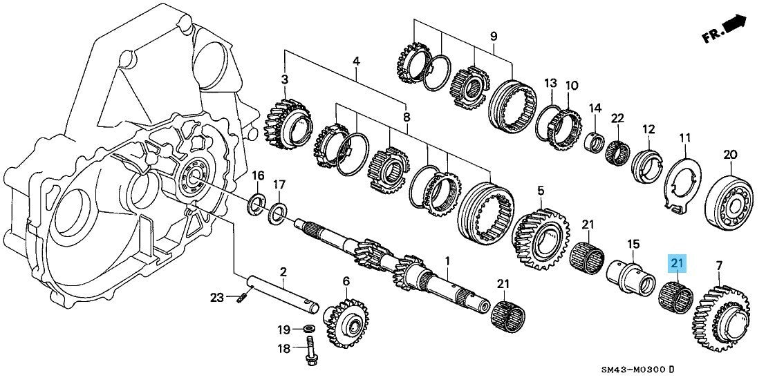 HONDA CR-X DEL SOL EG2 94-97 Genuine Bearing,Needle 38x43x26 91104-P21-008 OEM