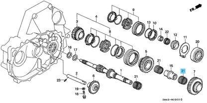 HONDA CR-X DEL SOL EG2 94-97 Genuine Bearing,Needle 38x43x26 91104-P21-008 OEM