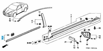 HONDA INTEGRA ACURA RSX DC5 02-06 Genuine Door Window Belt Molding RH LH Set OEM