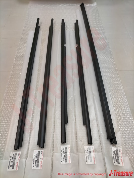 TOYOTA 4RUNNER 03-09 Genuine Door Belt Molding Weatherstrip Front Rear 5 PC Set