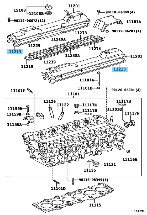 TOYOTA Genuine 2JZ-GTE Non VVTi Valve Cover Gasket 11213-46020 11214-46011 OEM