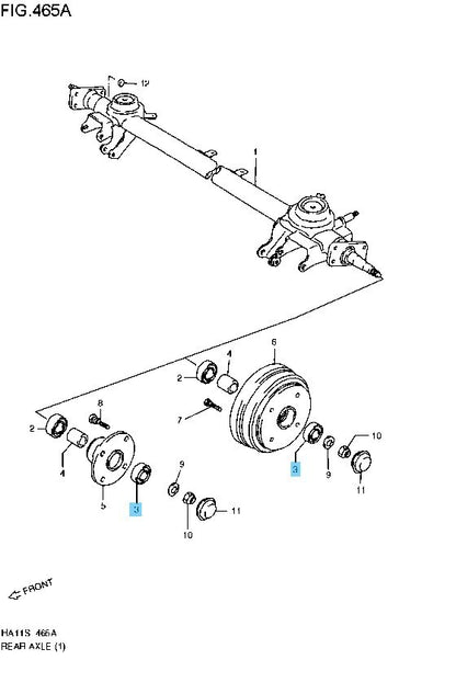SUZUKI ALTO WORKS HA21S 94-98 Genuine Rear Bearing 09262-20069 x2 Set OEM FWD