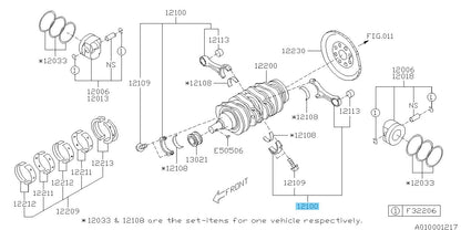 SUBARU IMPREZA WRX VAG 15-20 Genuine Connecting Rod Assy 12100AA370 x4 set OEM
