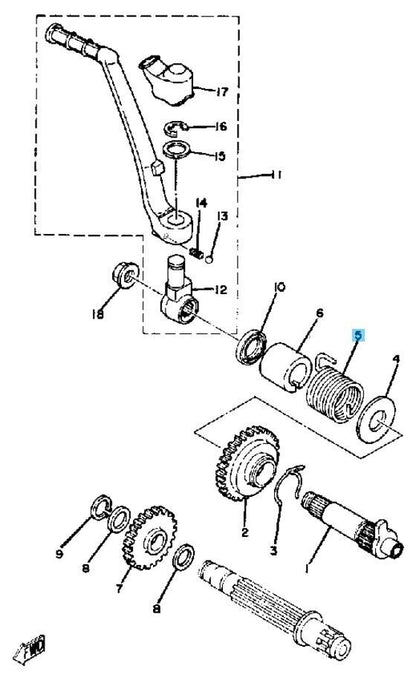 YAMAHA YZ250 1980-1987 Genuine Torsion Spring 90508-30422-00 OEM