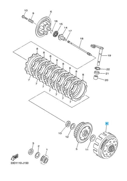 YAMAHA YZ450F 2008-2013 Genuine Primary Driven Gear Comp 5XD-16150-60-00 OEM