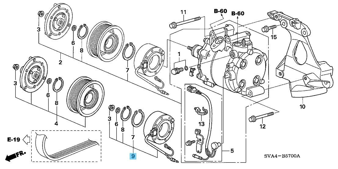 HONDA CIVIC FA1 FG1 2006-2011 Genuine Field Coil Set 38924-RNA-A01 OEM