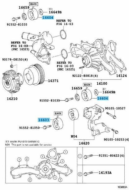 TOYOTA TACOMA GRN2## 05-14 Genuine 1GR-FE Drive Belt & Idle Pulley Set OEM