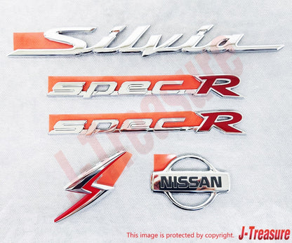 NISSAN SILVIA S15 Genuine Front & Side & Rear Emblem Badge Set of 5 OEM