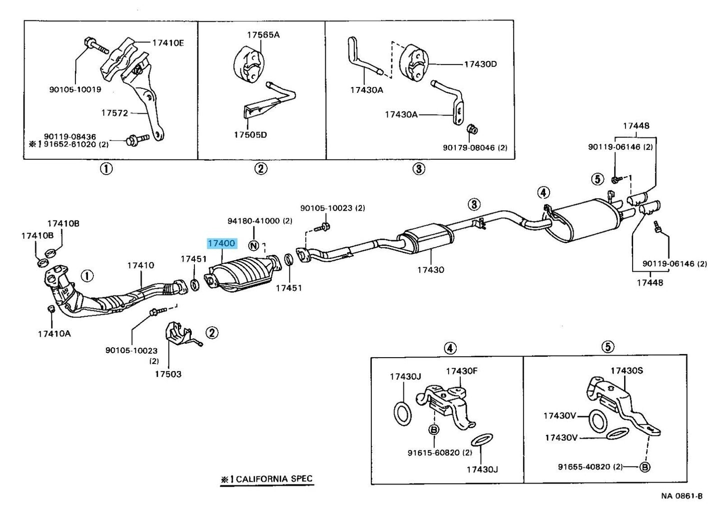 TOYOTA SUPRA MA70 88-93 Genuine 7M-GE W/Catalyst Converter Assy 18450-42130 OEM